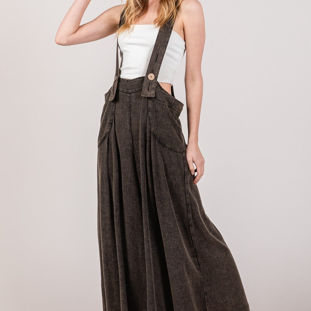 
                      
                        SAGE + FIG Full Size Wide Strap Wide Leg Overalls
                      
                    