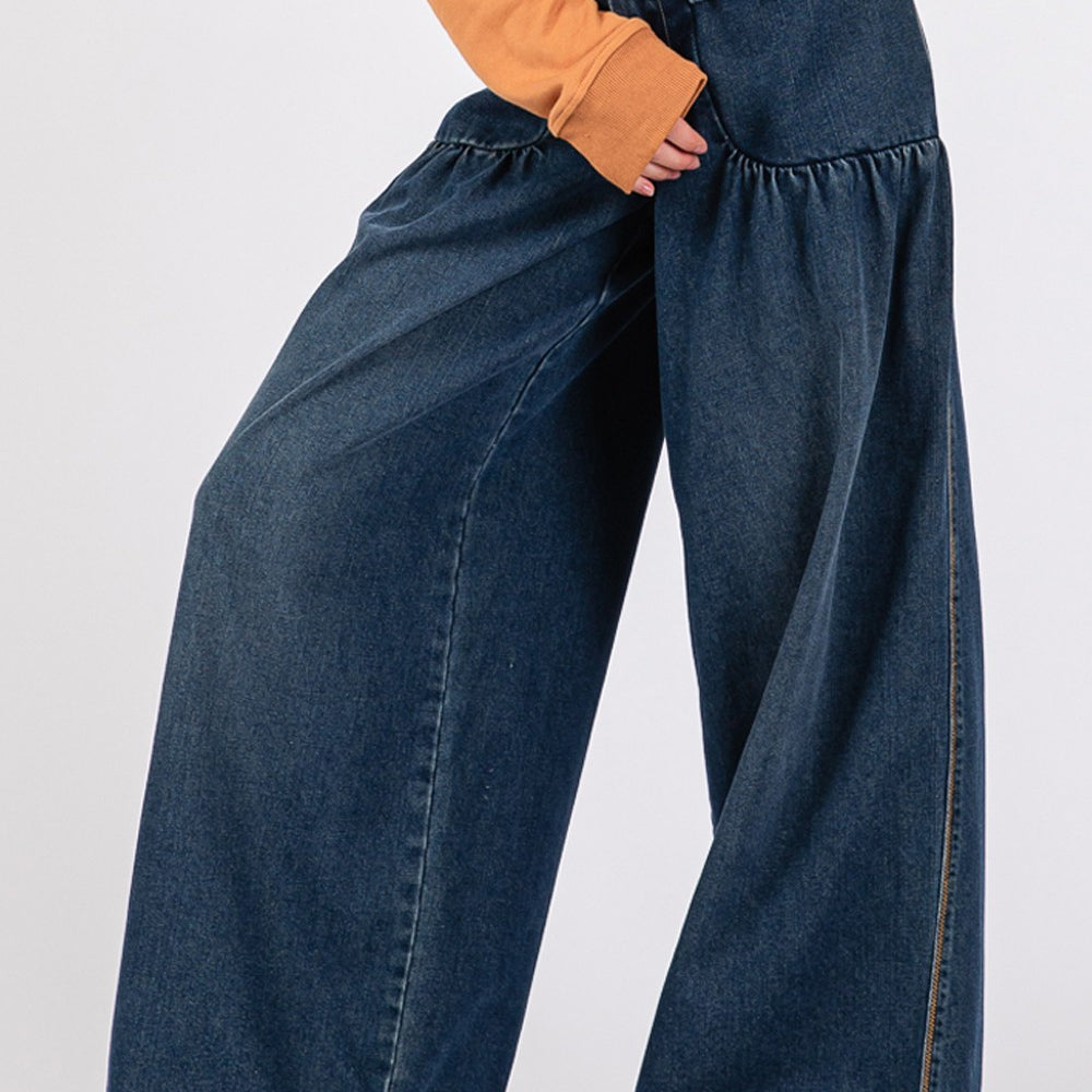 
                      
                        SAGE + FIG Mid-Rise Cargo Jeans with Pockets
                      
                    