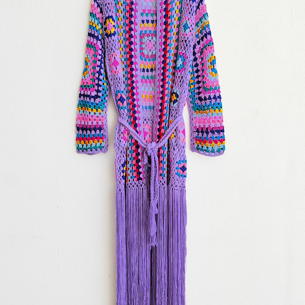 Fringe Tied Long Sleeve Cardigan