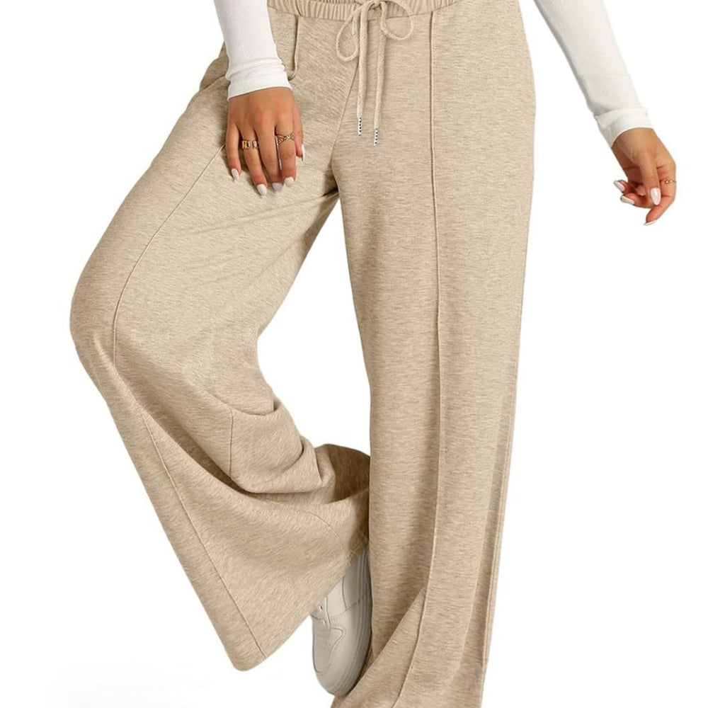 
                      
                        Drawstring Elastic Waist Wide Leg Pants Pocketed
                      
                    