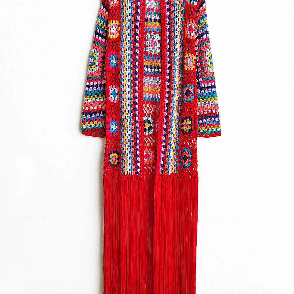 
                      
                        Fringe Tied Long Sleeve Cardigan
                      
                    