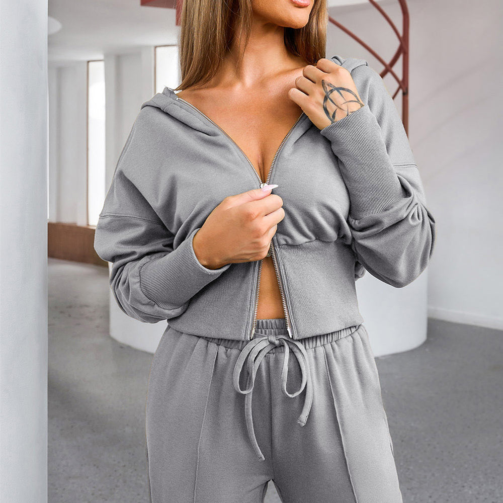 
                      
                        Dropped Shoulder Hoodie and Drawstring Pants Active Set
                      
                    