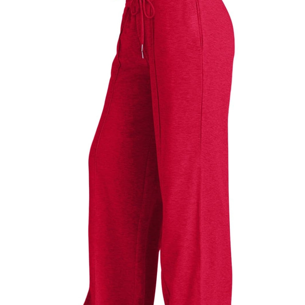 
                      
                        Drawstring Elastic Waist Wide Leg Pants Pocketed
                      
                    
