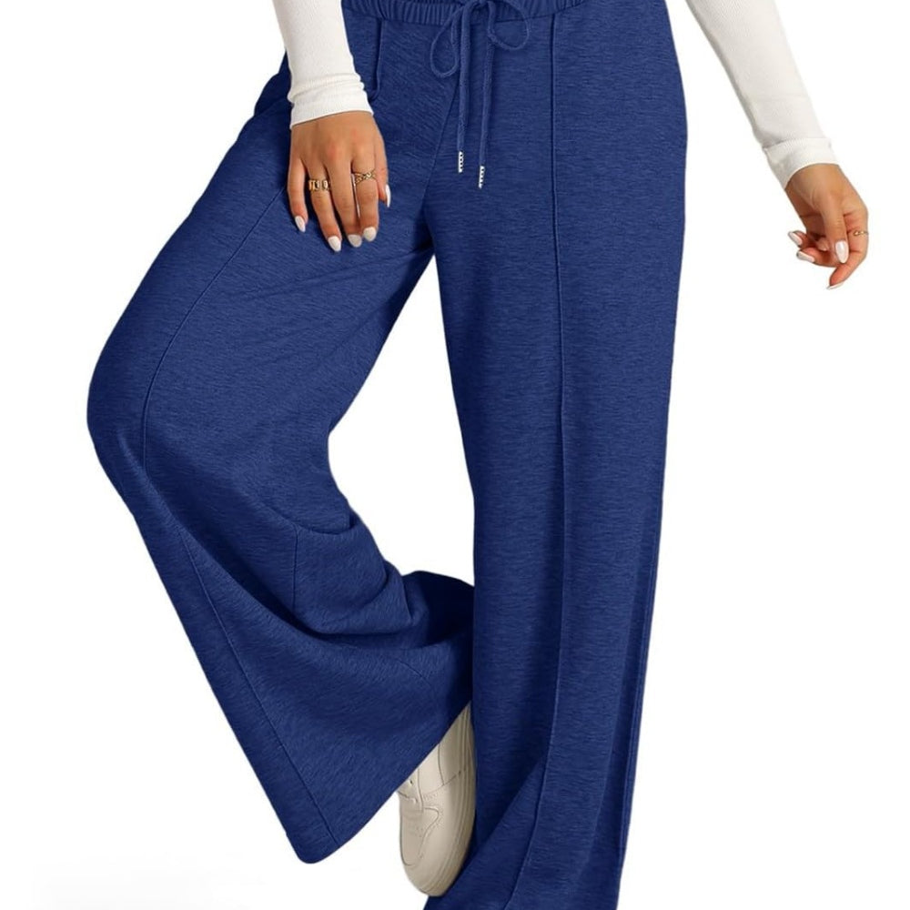 
                      
                        Drawstring Elastic Waist Wide Leg Pants Pocketed
                      
                    