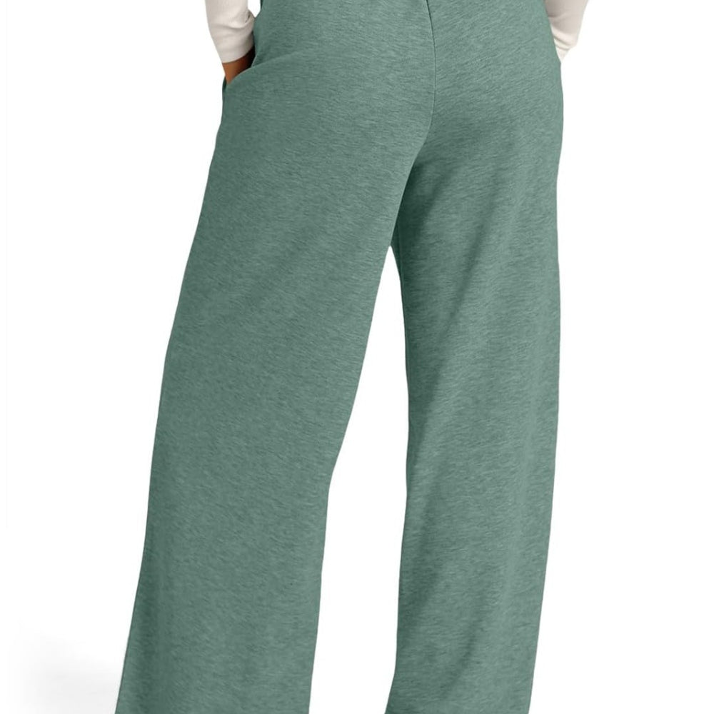 
                      
                        Drawstring Elastic Waist Wide Leg Pants Pocketed
                      
                    