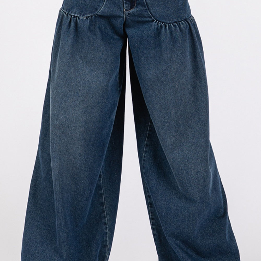 SAGE + FIG Mid-Rise Cargo Jeans with Pockets