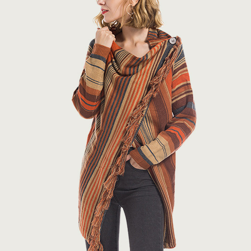 
                      
                        Angel Wings Tassel Striped Open Front Long Sleeve Cardigan
                      
                    